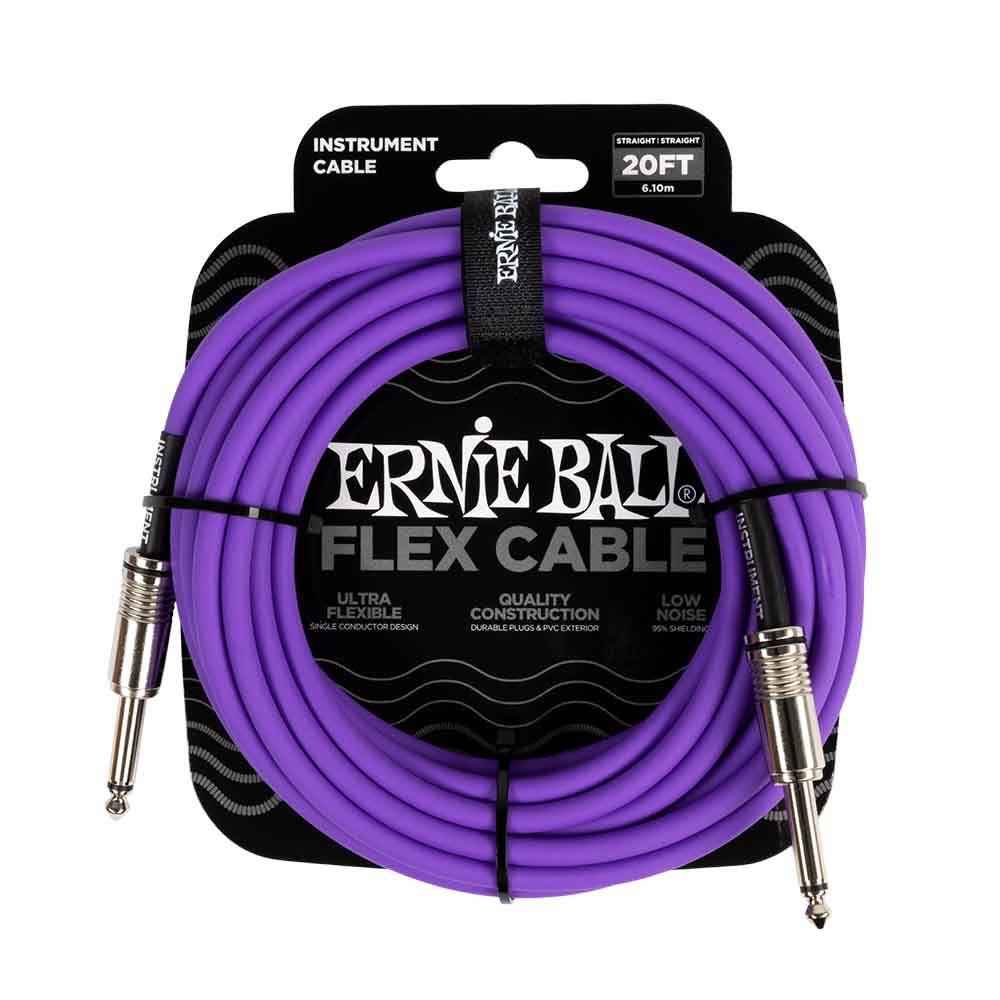Ernie Ball Flex Instrument Cable Straight/Straight 20ft - Purple 6420 樂器導線