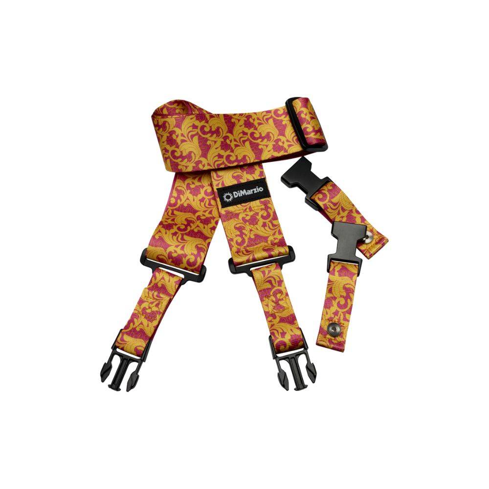 Dimarzio Steve Vai ClipLock Guitar Strap - UtoPIA™ Pink & Gold