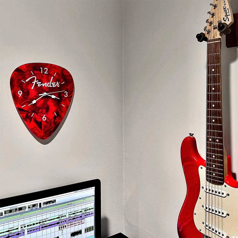 Fender Guitar PickWall ClockxRed 匹克經典壁鐘 Fender Guitar PickWall ClockxRed 匹克經典壁鐘