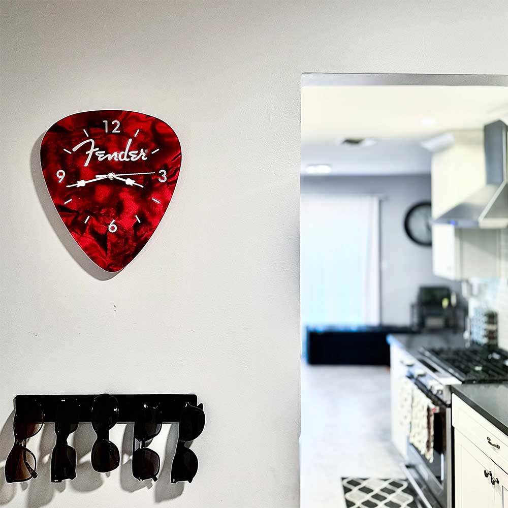 Fender Guitar PickWall ClockxRed 匹克經典壁鐘 Fender Guitar PickWall ClockxRed 匹克經典壁鐘