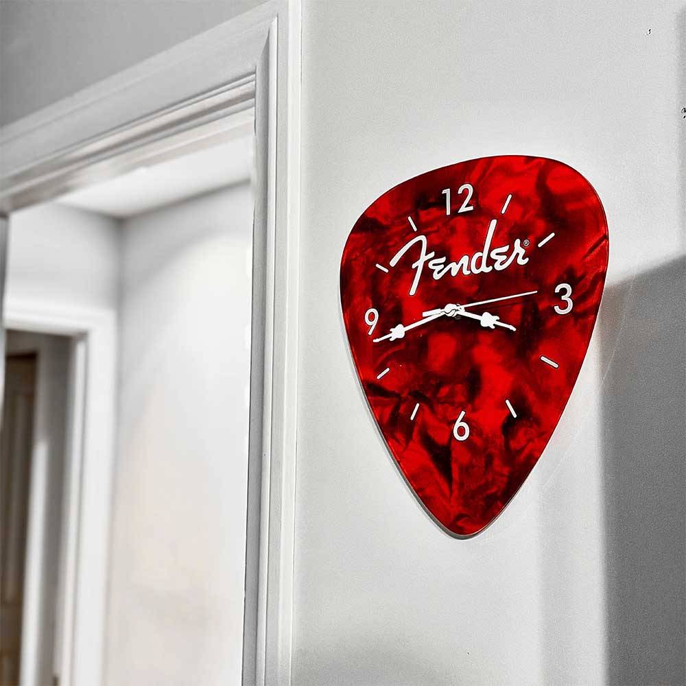 Fender Guitar PickWall ClockxRed 匹克經典壁鐘 Fender Guitar PickWall ClockxRed 匹克經典壁鐘