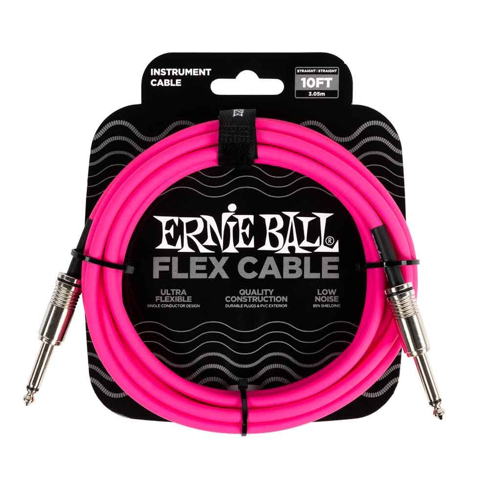 Ernie Ball Flex Instrument Cable Straight/Straight 10ft - Pink 6413 樂器導線