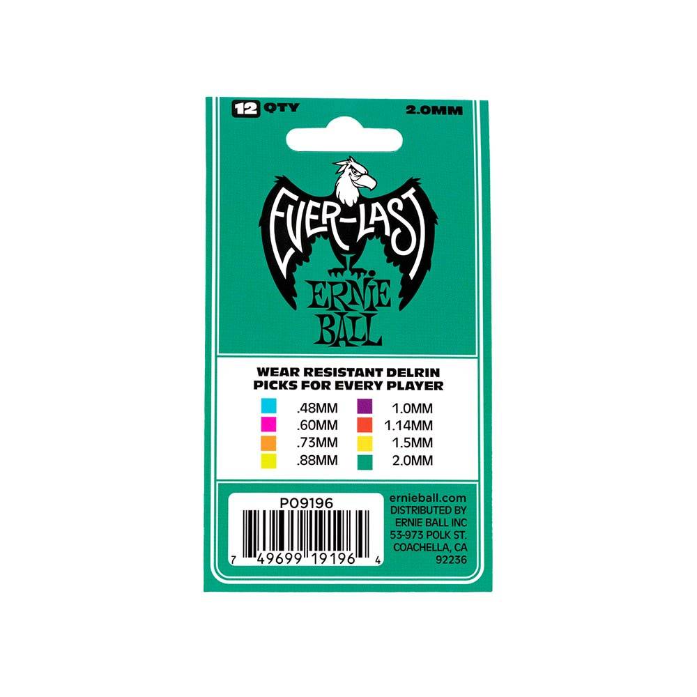 Ernie Ball Everlast Picks Teal 2.0mm 9196 匹克 (12片裝) Ernie Ball Everlast Picks Teal 2.0mm 9196 匹克 (12片裝)
