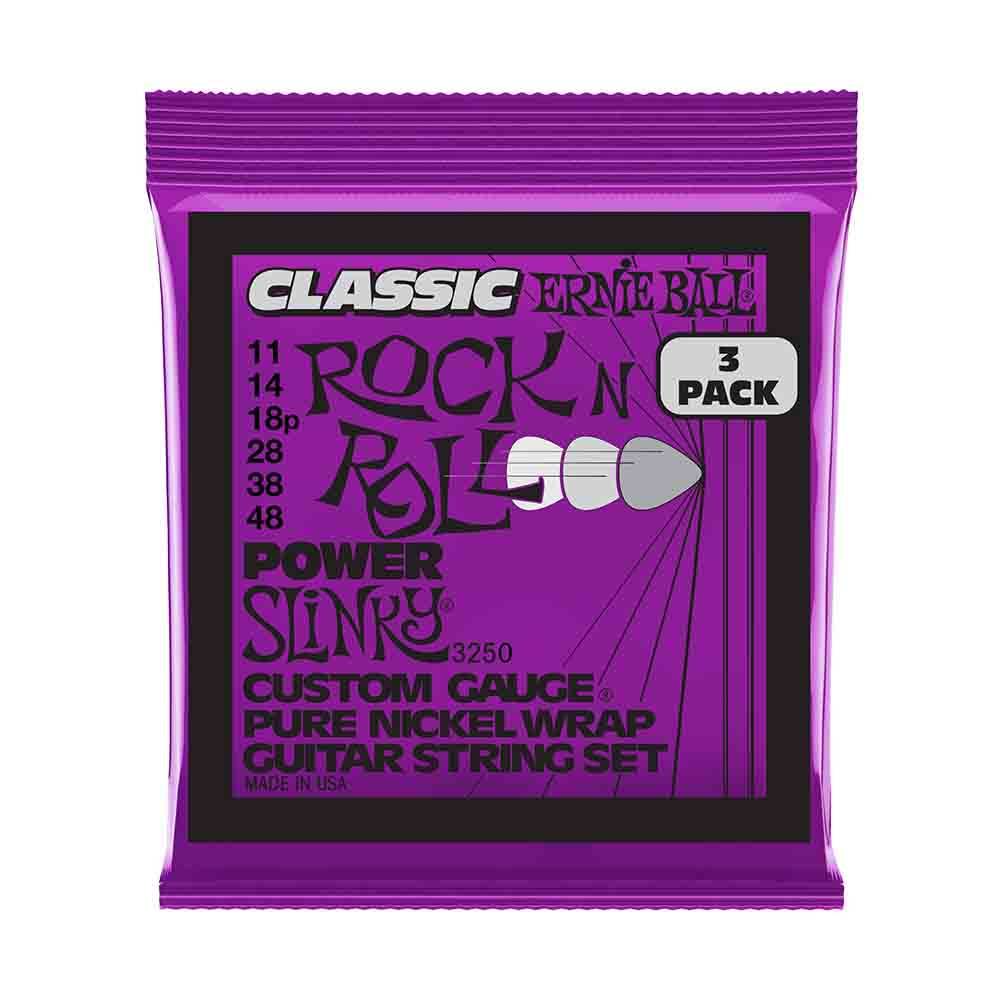 Ernie Ball Power Slinky Classic Rock N Roll Pure Nickel Wrap 3250 經典搖滾鈍鎳 電吉他套弦 (3件組) 11-48