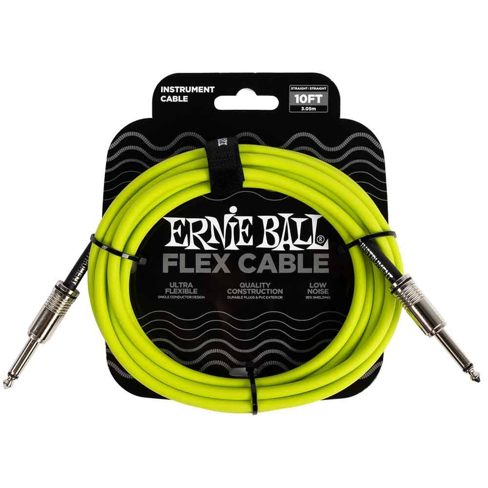 Ernie Ball Flex Instrument Cable Straight/Straight 10ft - Green 6414 樂器導線