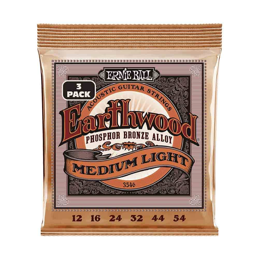 Ernie Ball Earthwood Medium Light Phosphor Bronze 3546 經典純粹 民謠吉他套弦 (3件組) 12-54