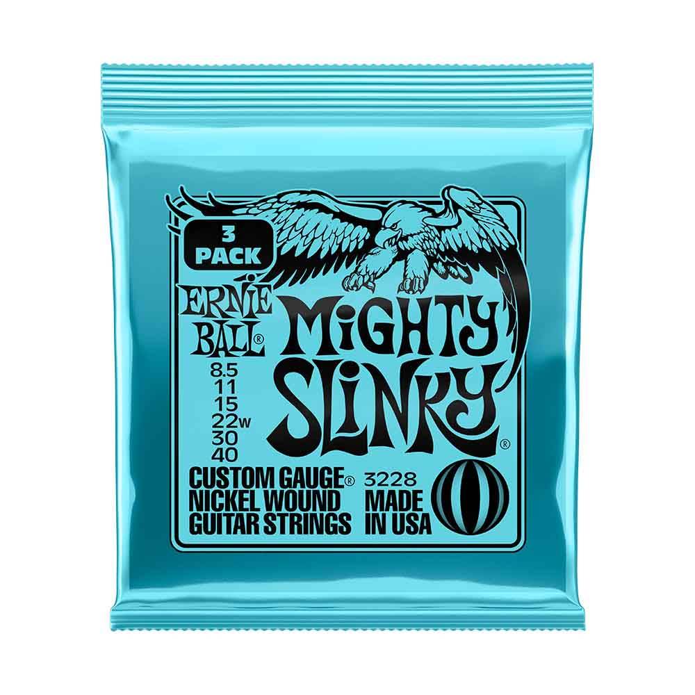 Ernie Ball Mighty Slinky 3228 鎳纏繞 電吉他套弦 (3件組) 8.5-40