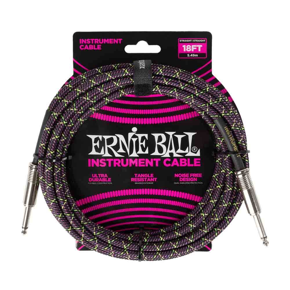 Ernie Ball Braided Instrument Cable Straight/Straight 18ft - Purple Python 6431 樂器導線
