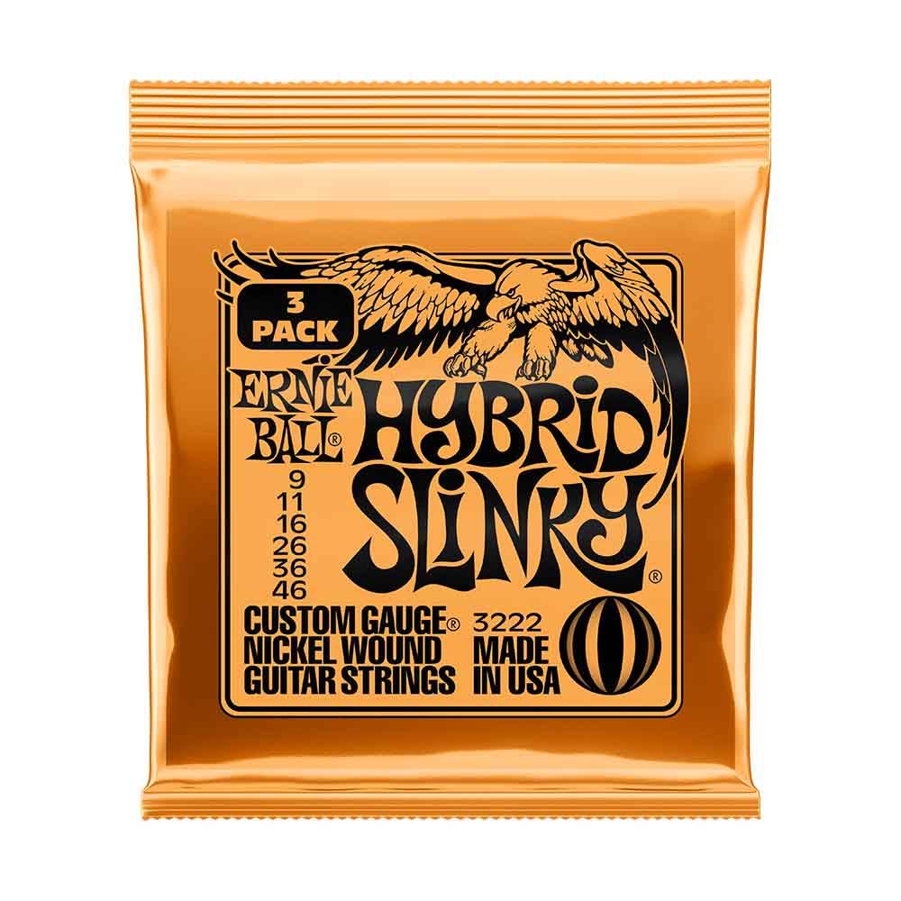 Ernie Ball Hybrid Slinky 3222 鎳纏繞 電吉他套弦 (3件組) 09-46