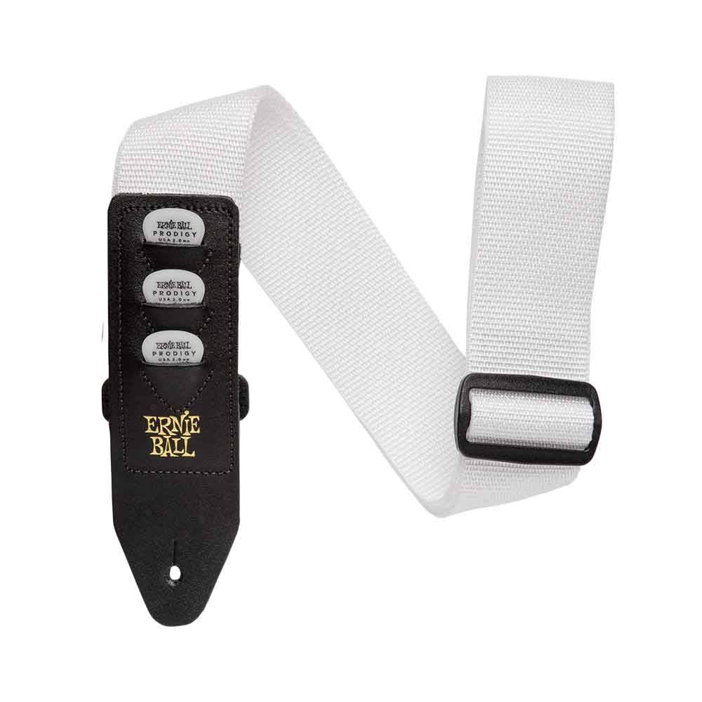 Ernie Ball Polypro Pickholder Strap - White 4259 背帶
