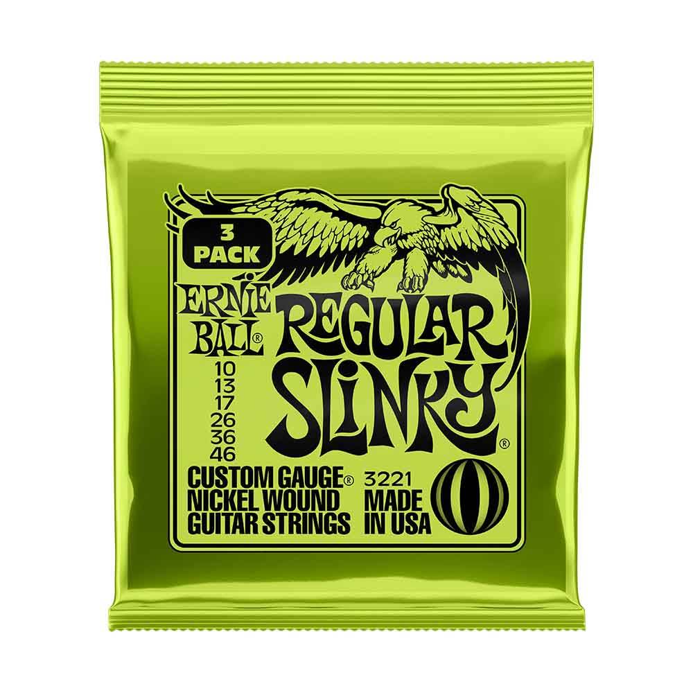 Ernie Ball Regular Slinky 3221 鎳纏繞 電吉他套弦 (3件組) 10-46