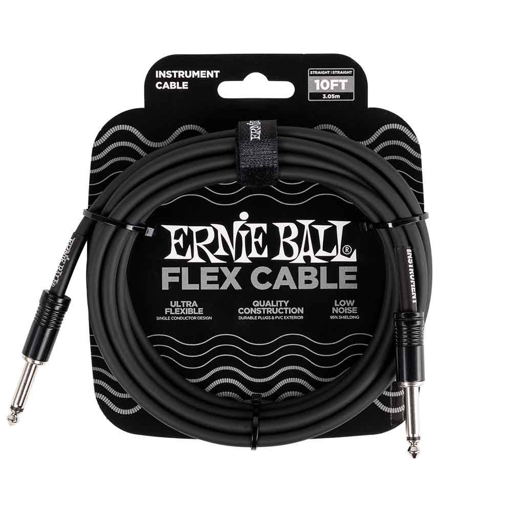 Ernie Ball Flex Instrument Cable Straight/Straight 10ft - Black 6434 樂器導線