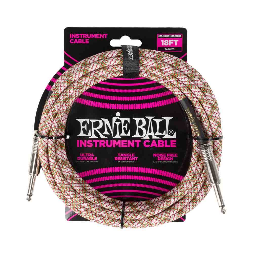 Ernie Ball Braided Instrument Cable Straight/Straight 18ft - Emerald Argyle 6430 樂器導線