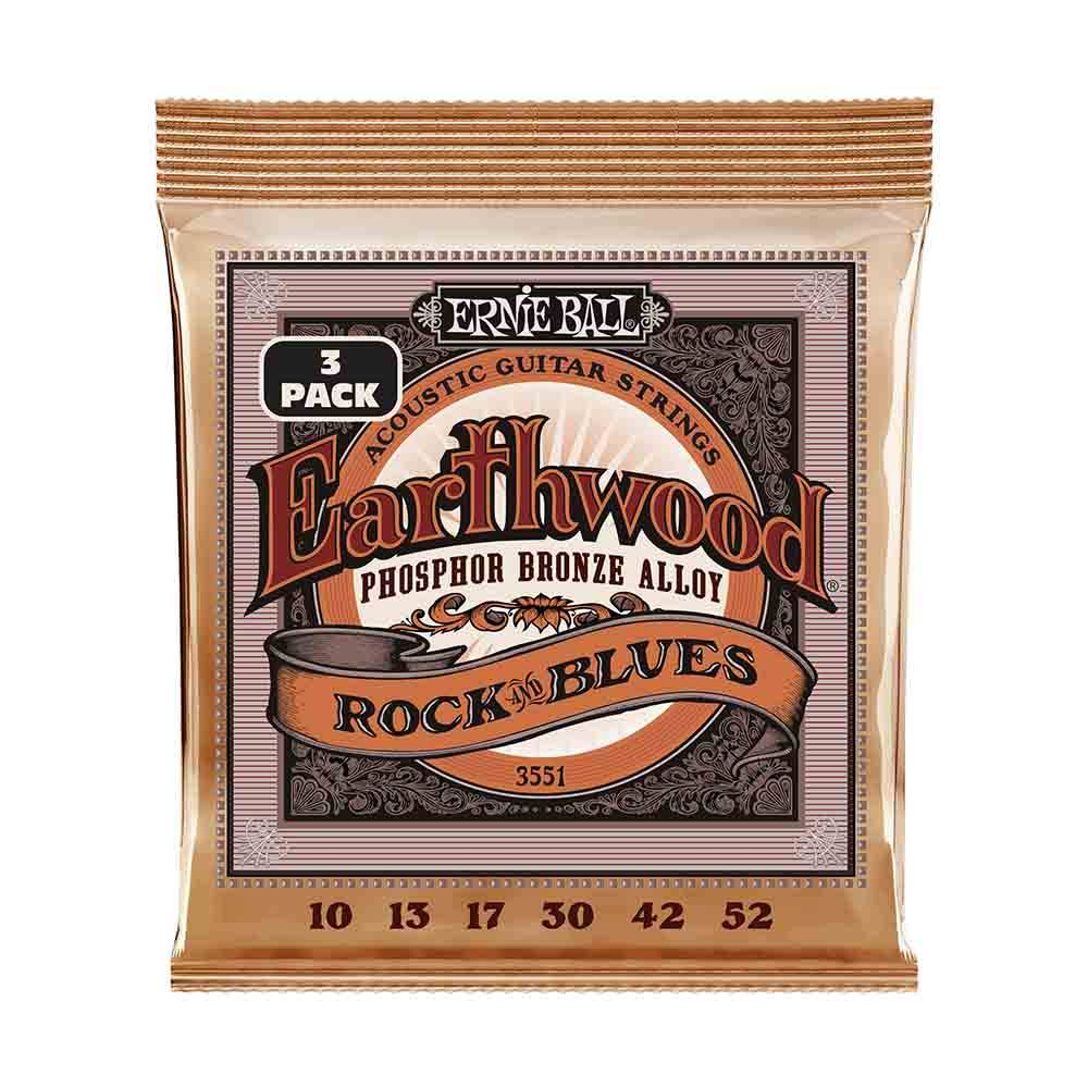 Ernie Ball Earthwood Rock And Blues W/Plain G Phosphor Bronze 3551 經典純粹 民謠吉他套弦 (3件組) 10-52