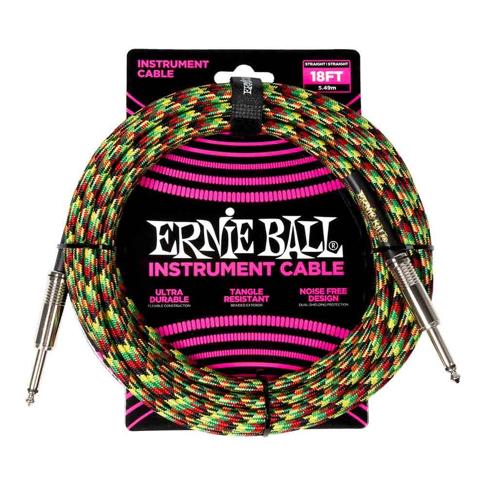 Ernie Ball Braided Instrument Cable Straight/Straight 18ft - Good Vibrations 6482 樂器導線
