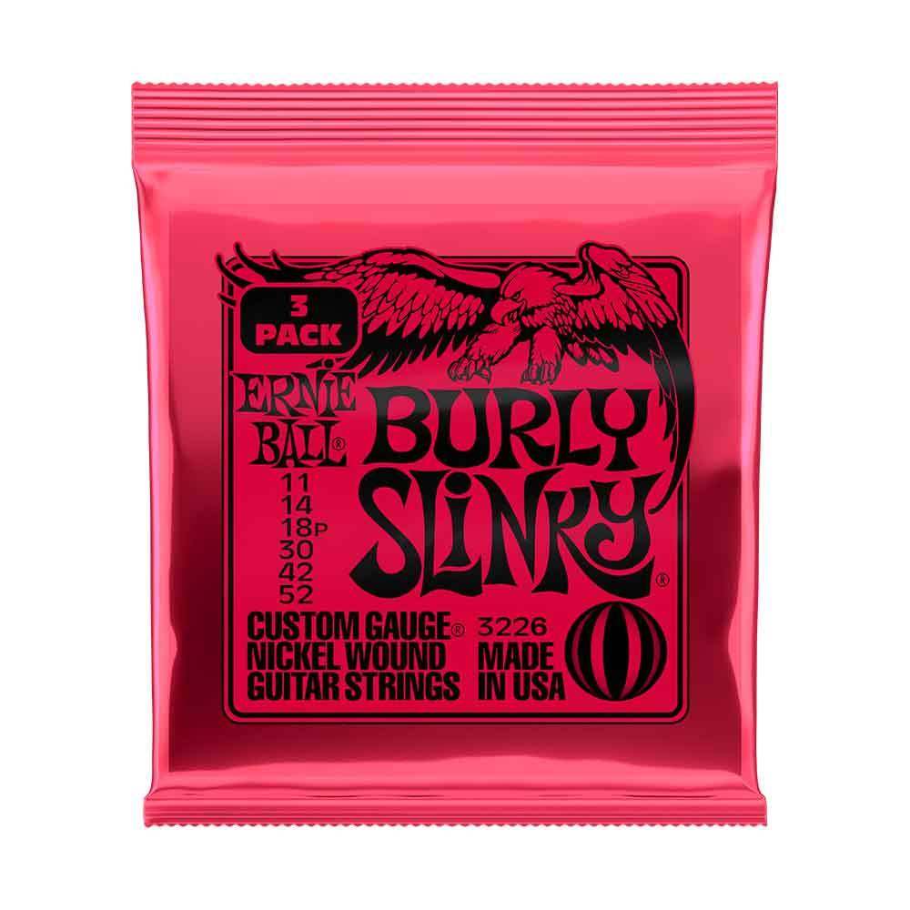 Ernie Ball Burly Slinky 3226 鎳纏繞 電吉他套弦 (3件組) 11-52