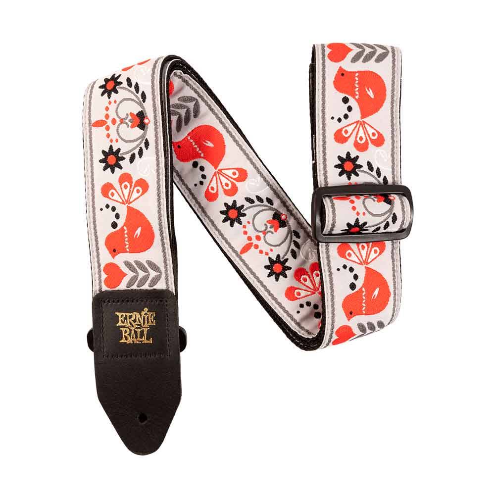 Ernie Ball Classic Jacquard Strap - Red Bird Winter 4689 背帶
