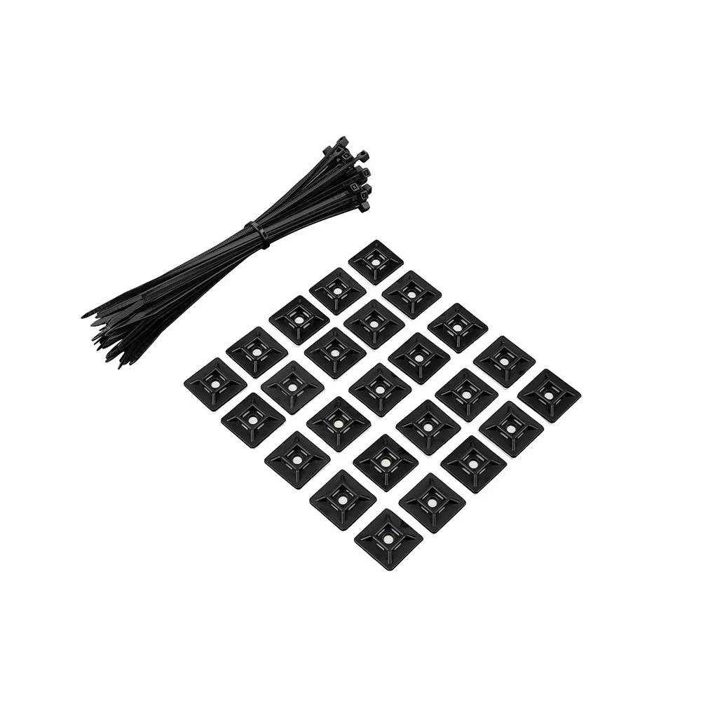 Rockboard Cable Set 50入束線帶 & 25入束線帶固定座組合