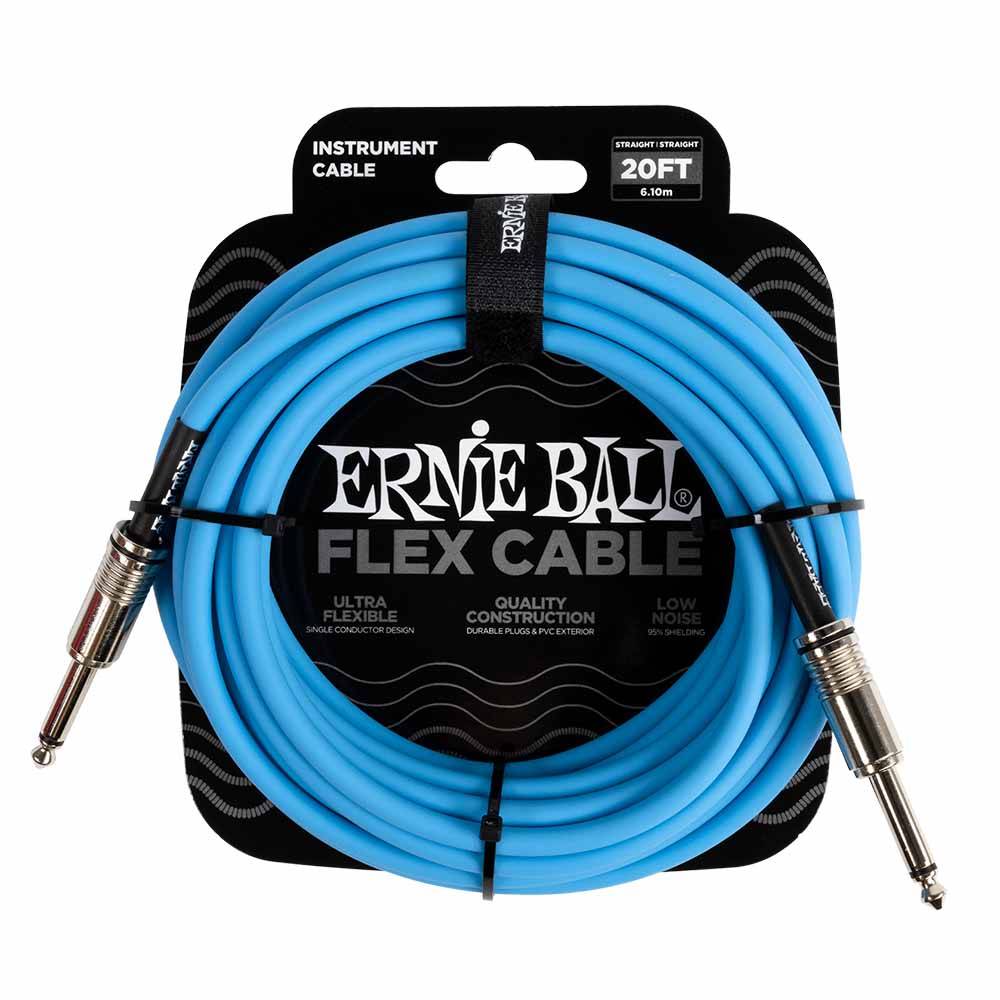 Ernie Ball Flex Instrument Cable Straight/Straight 20ft - Blue 6417 樂器導線